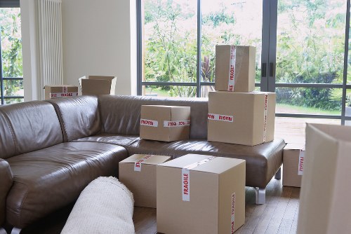 Organised boxes and packing materials used in Petersham relocation